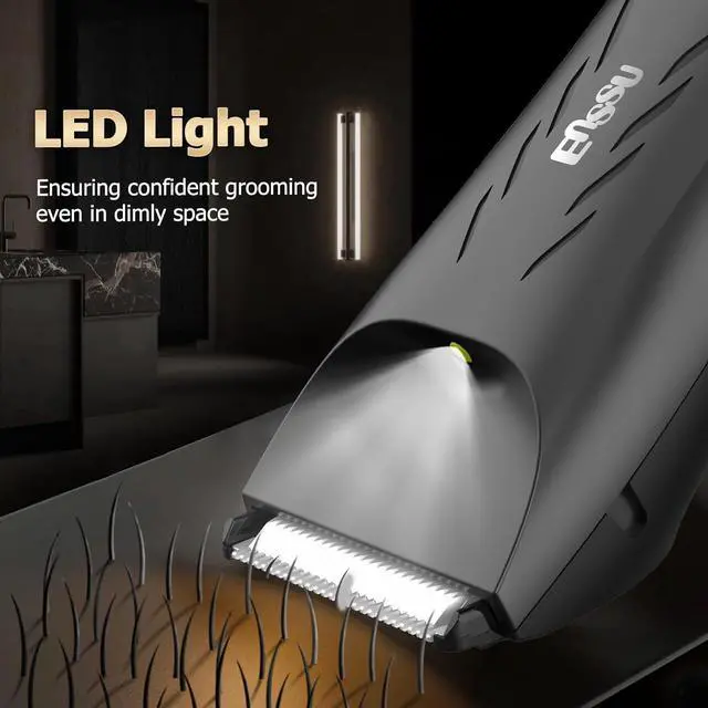 Alt view image 3 of 7 - ENSSU Body Hair Trimmer for Men, Pubic Groin Hair Trimmer for Men with Safe Blade, Cordless Ball Shaver Men w/Light & Charging Dock, Waterproof Body Groomer for Men, LED Display &1H Quick Charge