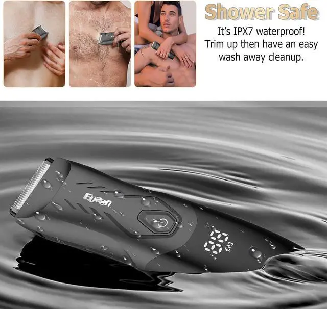 Alt view image 5 of 7 - ENSSU Body Hair Trimmer for Men, Pubic Groin Hair Trimmer for Men with Safe Blade, Cordless Ball Shaver Men w/Light & Charging Dock, Waterproof Body Groomer for Men, LED Display &1H Quick Charge