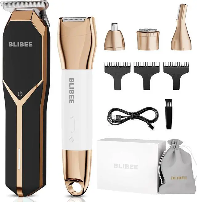 Main image of Groin Hair Trimmer for Men Waterproof Electric Shaver and 4 in 1 Mens Grooming Set, Deluxe Body Shaver Groomer, Wet/Dry Body Shaver for Nose Eyebrows Beard Pubic Hair, Black