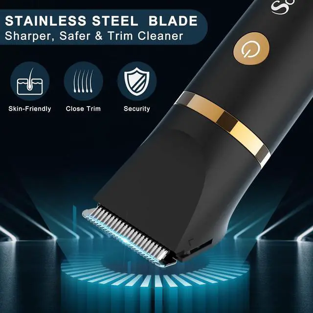 Alt view image 2 of 7 - Electric Groin Hair Trimmer Ball Trimmer for Men Body Shaver Trimmer Below-The-Waist Groomer Nose Hair Trimmer Waterproof Cordless 3 in 1