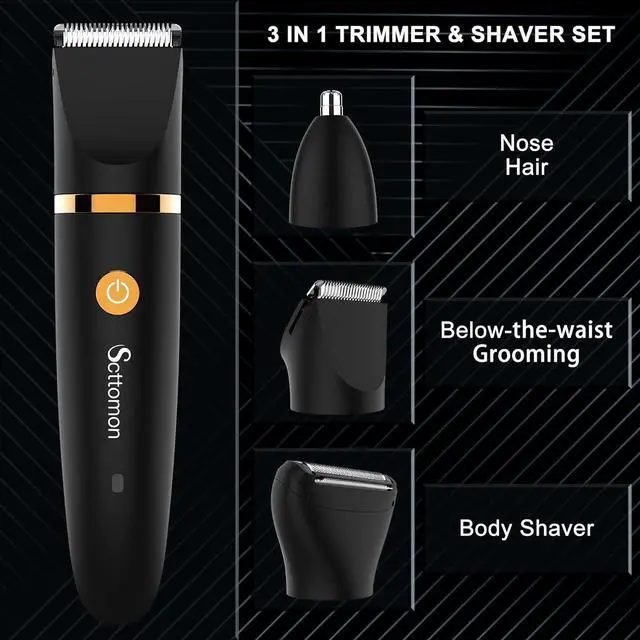 Alt view image 3 of 7 - Electric Groin Hair Trimmer Ball Trimmer for Men Body Shaver Trimmer Below-The-Waist Groomer Nose Hair Trimmer Waterproof Cordless 3 in 1