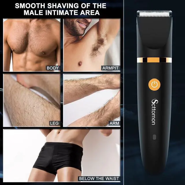 Alt view image 4 of 7 - Electric Groin Hair Trimmer Ball Trimmer for Men Body Shaver Trimmer Below-The-Waist Groomer Nose Hair Trimmer Waterproof Cordless 3 in 1