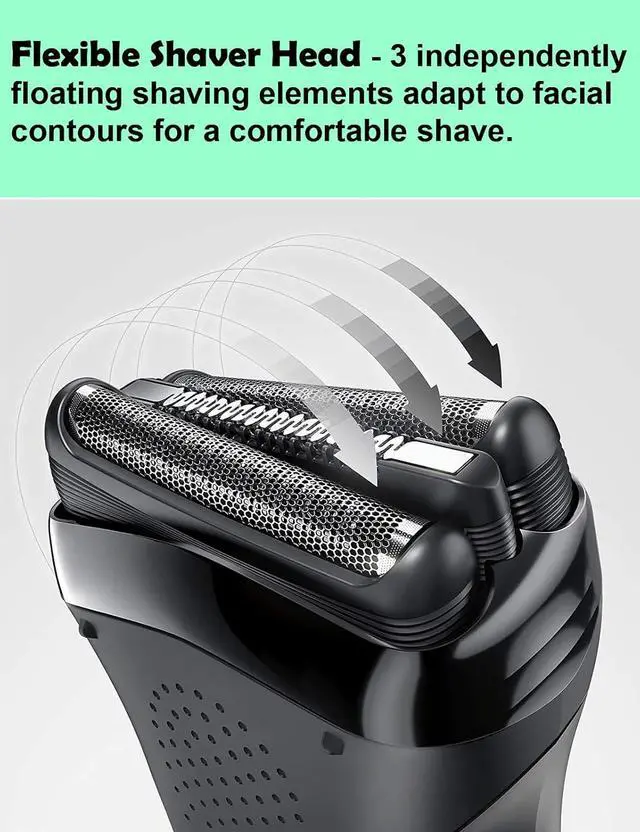Alt view image 3 of 7 - 21B Series 3 Replacement Head for Braun Electric Shaver, S3 Wet and Dry Replacement Head Compatible with Braun Series 3 Replacement Head Foil and Cutter 300s, 310s, 3010BT (1 Count)