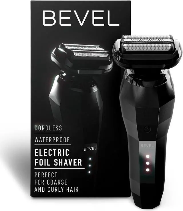 Main image of Bevel Electric Shaver for Men, Electric Foil Shaver, Wet and Dry Electric Razor, Waterproof, Fast Charging, Cordless Rechargeable, Black