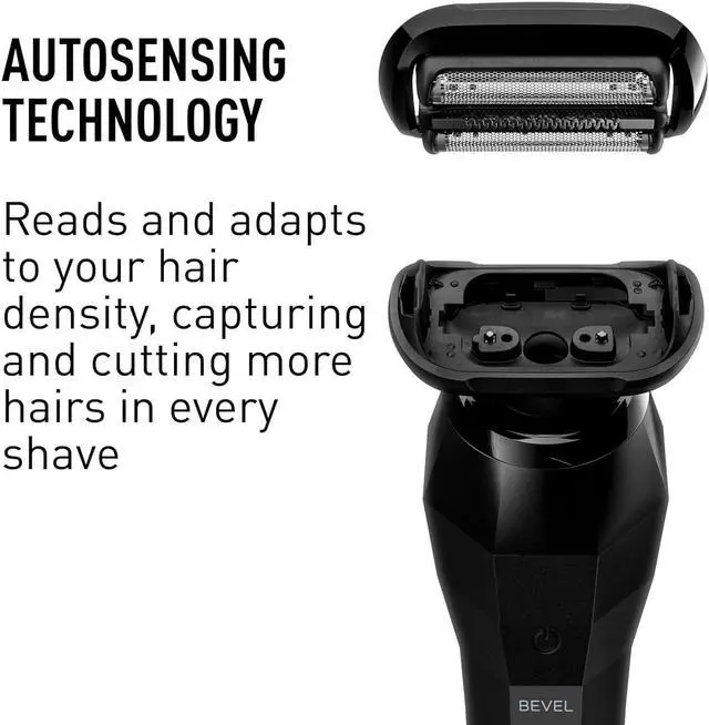 Alt view image 5 of 7 - Bevel Electric Shaver for Men, Electric Foil Shaver, Wet and Dry Electric Razor, Waterproof, Fast Charging, Cordless Rechargeable, Black
