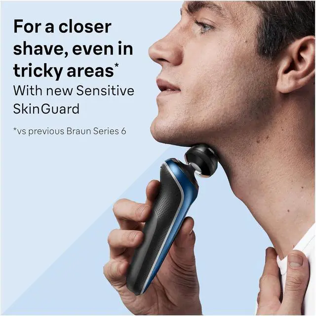Alt view image 2 of 5 - Braun Series 6 Electric Shaver Replacement Head with Sensitive Skinguard, Easily Attach Your Shaver Head, Compatible with New Generation Series 6 Shavers, 64B, Black