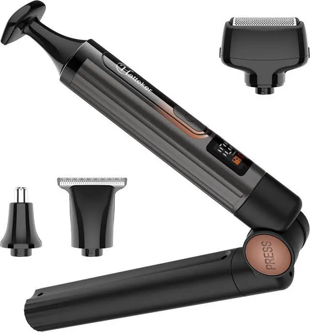 Main image of Hatteker Upgraded Mens Electric Back Shaver Body Grooming kit Body Trimmer Facial,Arm,Chin Beard Trimmer Cordless Hair Clipper with Adjustable Extension Handel Waterproof LED Display