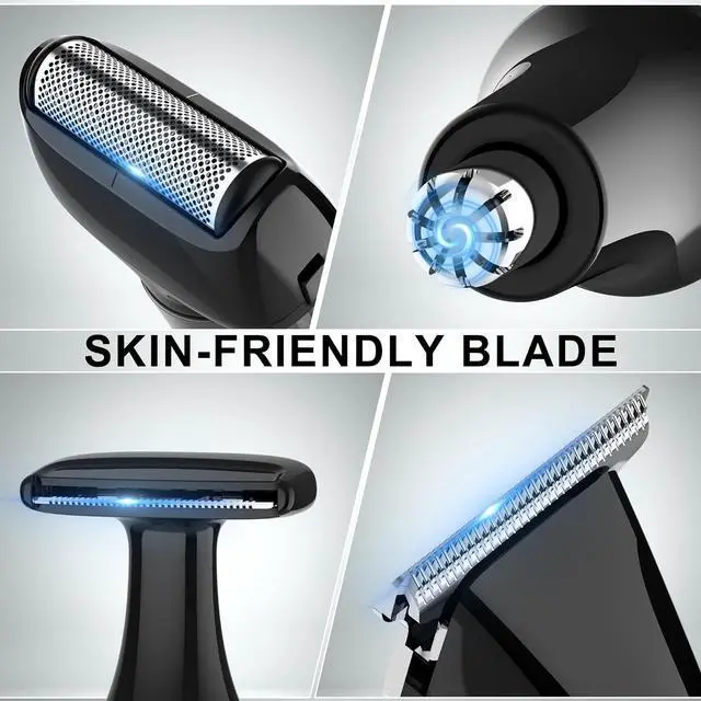 Alt view image 2 of 7 - Hatteker Upgraded Mens Electric Back Shaver Body Grooming kit Body Trimmer Facial,Arm,Chin Beard Trimmer Cordless Hair Clipper with Adjustable Extension Handel Waterproof LED Display