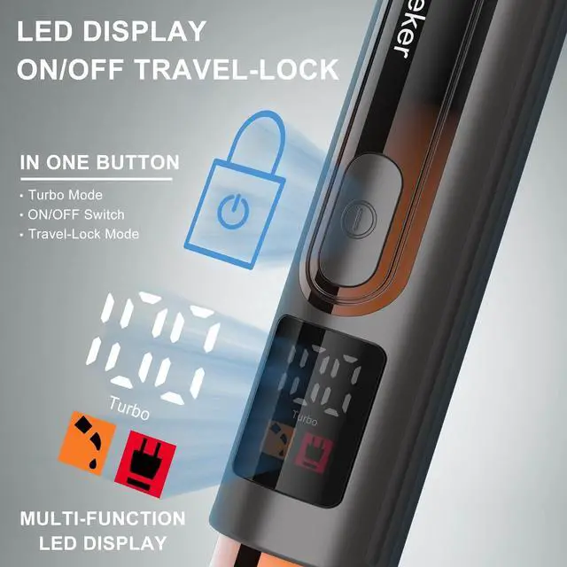 Alt view image 5 of 7 - Hatteker Upgraded Mens Electric Back Shaver Body Grooming kit Body Trimmer Facial,Arm,Chin Beard Trimmer Cordless Hair Clipper with Adjustable Extension Handel Waterproof LED Display