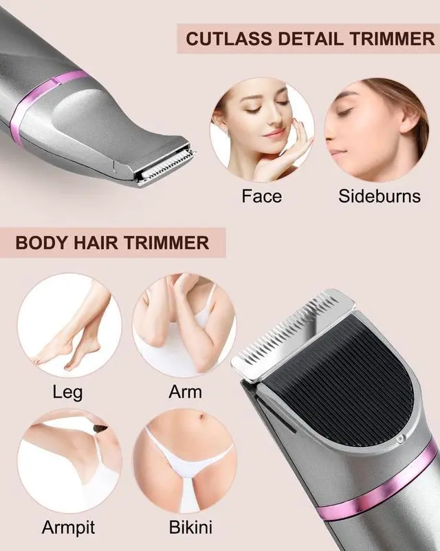 Alt view image 2 of 7 - Pubic Hair Trimmer Women Bikini Trimmer Electric Shaver Razor for Bikini Armpit Legs Groin Hair Removal Body Hair Trimmer, Rechargeable Waterproof for Wet and Dry UseGray&Purple