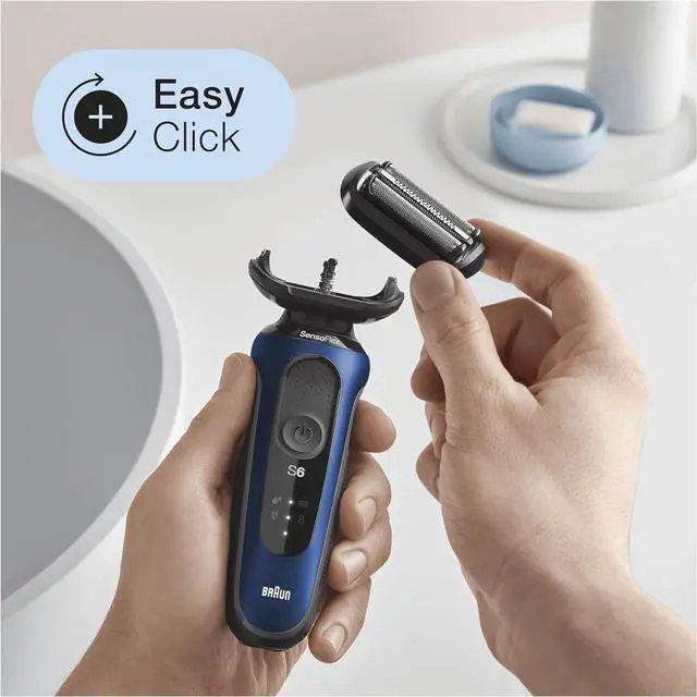 Alt view image 3 of 6 - Braun Series 5 Electric Shaver Replacement Head, Easily Attach Compatible Head for New Generation Series 5/6 Shavers, 53B, Black