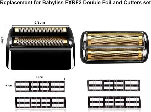 Alt view image 4 of 6 - 3 pack Replacement Foil and Cutters Compatible with BaBylissPRO Barberology FXFS2 Shaver Metal shaver foil replacement heads,Black