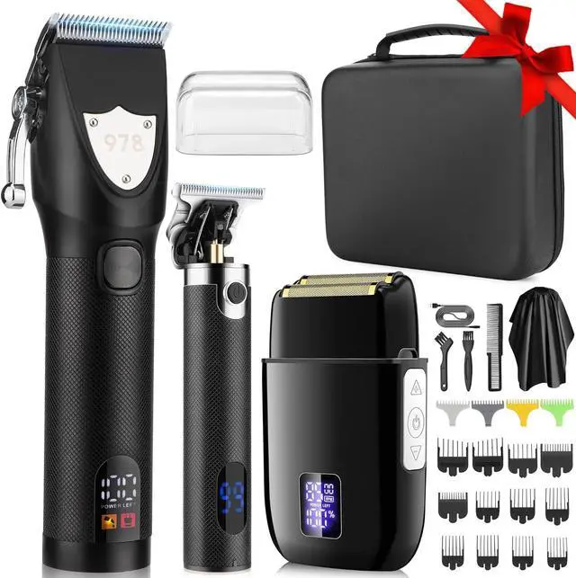 Main image of Lanumi Professional Hair Clippers Electric Razor Shavers Men 3 Piece Set Rechargeable Clippers and Trimmers Beard Trimmer Barber Kit with Travel Case Clippers for Hair Cutting Gifts for him