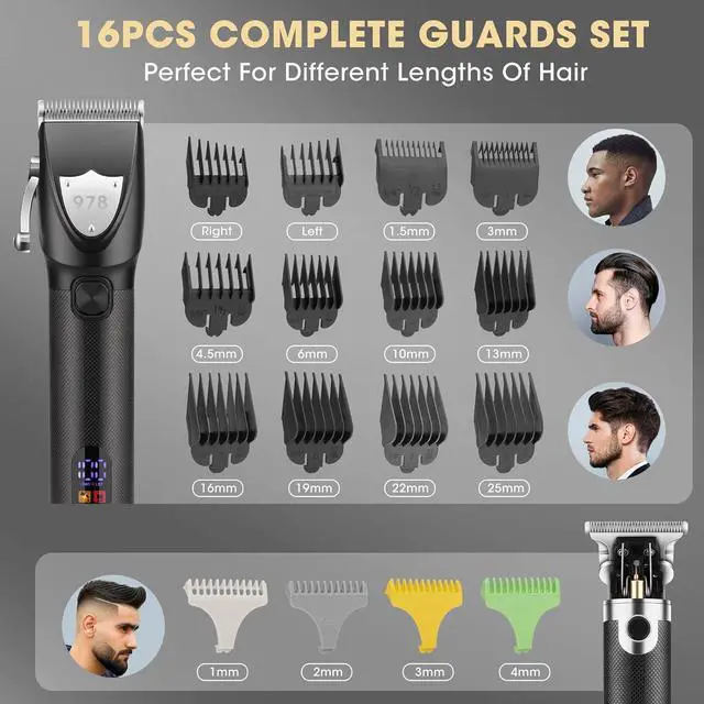 Alt view image 2 of 7 - Lanumi Professional Hair Clippers Electric Razor Shavers Men 3 Piece Set Rechargeable Clippers and Trimmers Beard Trimmer Barber Kit with Travel Case Clippers for Hair Cutting Gifts for him