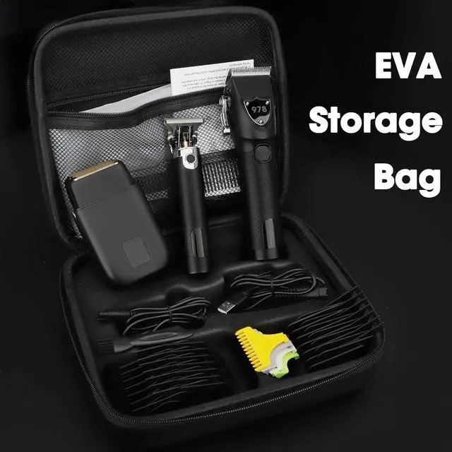 Alt view image 5 of 7 - Lanumi Professional Hair Clippers Electric Razor Shavers Men 3 Piece Set Rechargeable Clippers and Trimmers Beard Trimmer Barber Kit with Travel Case Clippers for Hair Cutting Gifts for him