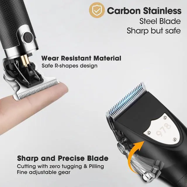 Alt view image 6 of 7 - Lanumi Professional Hair Clippers Electric Razor Shavers Men 3 Piece Set Rechargeable Clippers and Trimmers Beard Trimmer Barber Kit with Travel Case Clippers for Hair Cutting Gifts for him