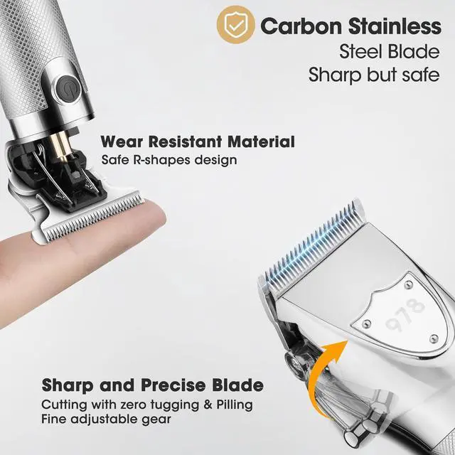 Alt view image 6 of 7 - Lanumi Professional Hair Clippers Electric Razor Shavers Men 3 Piece Set Rechargeable Clippers and Trimmers Beard Trimmer Barber Kit with Travel Case Clippers for Hair Cutting Gifts for him