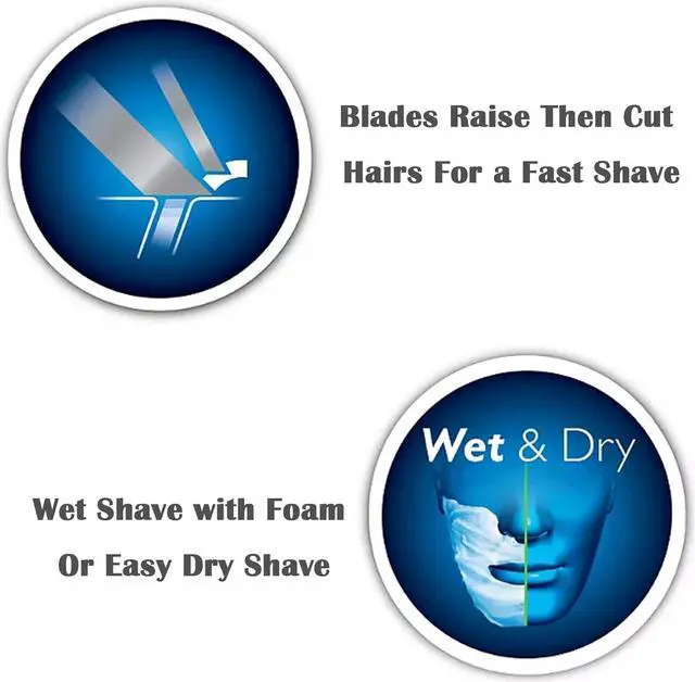 Alt view image 4 of 7 - HQ8 Replacement Heads Compatible with Philip Aquatec Electric Shaver, HQ8 Heads Razor Blades New Upgraded for Aquatec Shavers HQ7100, HQ8160, AT810, PT720, PT860, 8892XL, 3-Pack & Brush