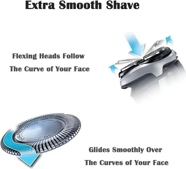 Alt view image 6 of 7 - HQ8 Replacement Heads Compatible with Philip Aquatec Electric Shaver, HQ8 Heads Razor Blades New Upgraded for Aquatec Shavers HQ7100, HQ8160, AT810, PT720, PT860, 8892XL, 3-Pack & Brush