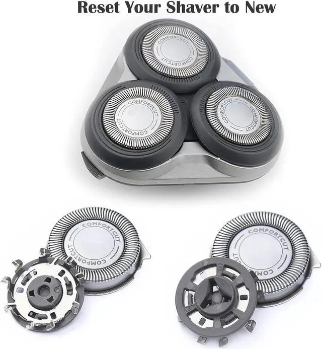 Alt view image 7 of 7 - HQ8 Replacement Heads Compatible with Philip Aquatec Electric Shaver, HQ8 Heads Razor Blades New Upgraded for Aquatec Shavers HQ7100, HQ8160, AT810, PT720, PT860, 8892XL, 3-Pack & Brush
