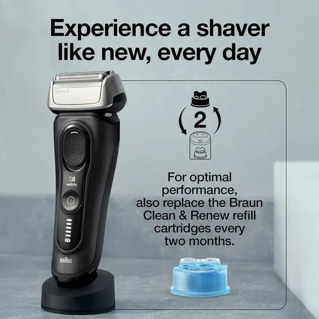 Alt view image 6 of 7 - Braun Series 8 83M Electric Shaver Head Replacement Cassette, Silver