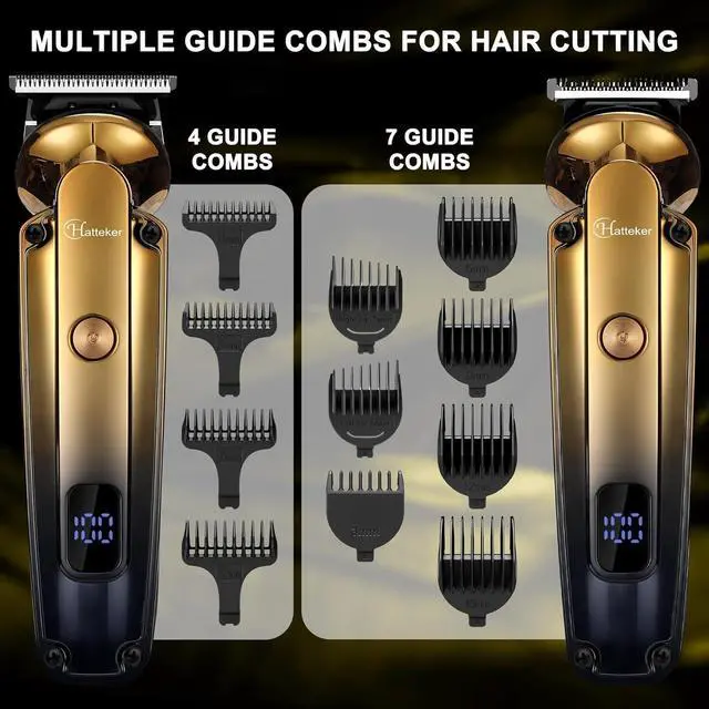 Alt view image 5 of 7 - Hatteker Men's Beard Trimmer Kit Electric Razor Shaver Professional Hair Clipper with Zero Gapped T-Blade Trimmer Nose Ear Beard Body Trimmer for Men Waterproof Cordless Grooming Kit 6 in 1