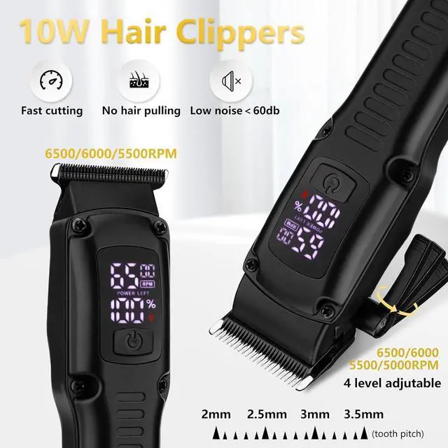 Alt view image 2 of 7 - Hair Clippers for Men Professional,Cordless Beard Trimmer Electric Shavers for Men Set,Hair Trimmer for Men Rechargeable,Barber Clippers for Haircut Grooming,Razor with Case