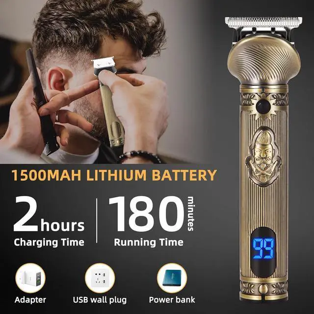 Alt view image 3 of 7 - Beard Trimmer for Men, Electric Razor Shavers for Men w/Case, Cordless Hair Clipper T-Blade Trimmer, Mens Grooming Kit for Nose Ear Body Face Mustache -180 Mins Shaving, Father Gifts for Him