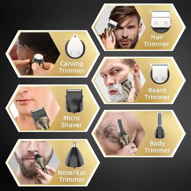 Alt view image 4 of 7 - Beard Trimmer for Men, Electric Razor Shavers for Men w/Case, Cordless Hair Clipper T-Blade Trimmer, Mens Grooming Kit for Nose Ear Body Face Mustache -180 Mins Shaving, Father Gifts for Him