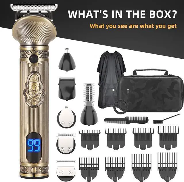 Alt view image 7 of 7 - Beard Trimmer for Men, Electric Razor Shavers for Men w/Case, Cordless Hair Clipper T-Blade Trimmer, Mens Grooming Kit for Nose Ear Body Face Mustache -180 Mins Shaving, Father Gifts for Him