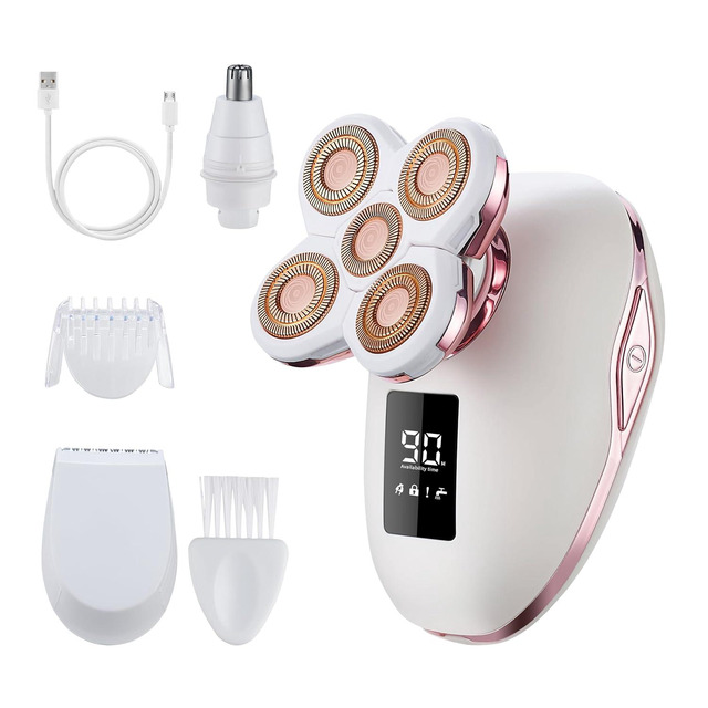 Kemei 4-in-1 Wet & Dry Rechargeable Electric Shaver For Women – Painless Lady Razor With Bikini Trimmer