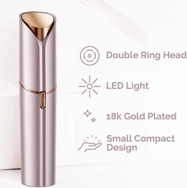 Alt view image 6 of 6 - Facial Hair Remover for Women, Face Shaver for Women, Lady Face Electric Razor for Lip, Chin, Peach Fuzz, 2 Replacement Heads and USB Rechargeable