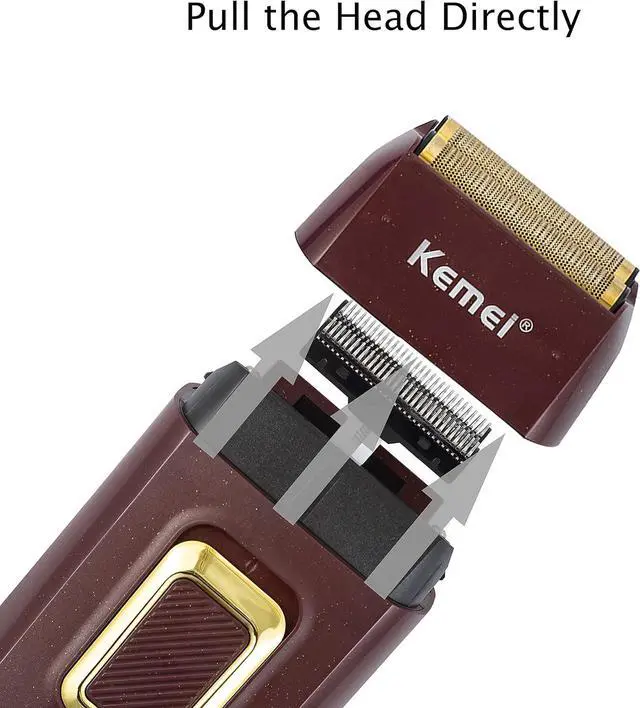Alt view image 5 of 7 - KEMEI Foil Shaver Double Electric Shaver for Men Electric Razors Head Shaver for Bald Men Barber Supplies Hair & Beard Trimmer Cordless Rechargeable