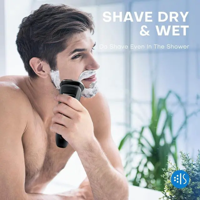 Alt view image 7 of 7 - Men's Electric Shaver - LOBINH 3D Rechargeable Waterproof IPX7 Wet & Dry Shaving Electric Razor Rotary Shaver for Men with Pop-up Sideburn Trimmer,1 Hour Fast Charging, LCD Power Indicator - PA188