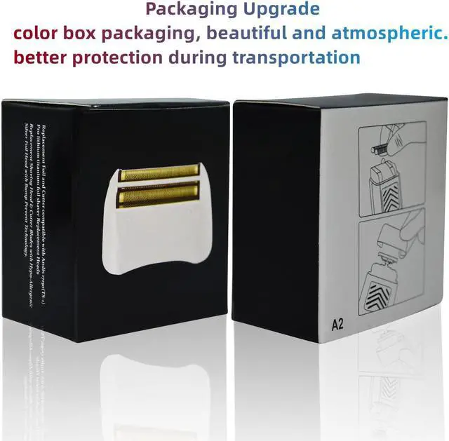 Alt view image 6 of 6 - 3 Pack Pro Shaver Replacement Foil and Cutters Compatible with andis No.17150/17155/17200 Shaver ProFoil Lithium Replacement" Golden