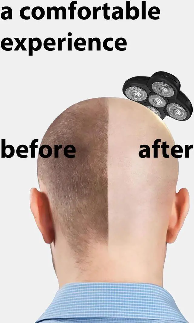 Alt view image 4 of 6 - 3 Pack Head Shaver Replacement Blades for Head Shaver, 5 Blades Shaver Replacement Heads for Bald Men Freedom Shaving, Head and Face Electric Razor Shaver Heads, with 2 Cleaning Brush