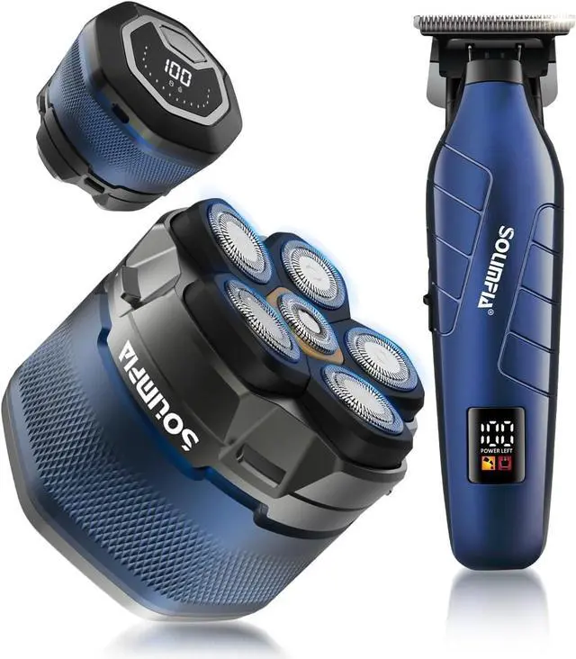 Main image of SOLIMPIA Upgraded Head Shavers for Bald Men, Hair Trimmer Kit, Magnetic Electric Razor, Large Battery Capacity, Rechargeable LED Display Beard Trimmer, Waterproof Wet/Dry Head Shaver