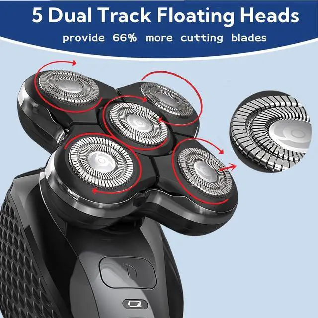 Alt view image 4 of 7 - Balder Pro Replacement Head for Remington Balder Pro Head Shaver SPR XR7000,5 Dual Track Heads for Remington Shaver Replacement Heads-Precision Electric Shaving for Bald Men.(2Pack)