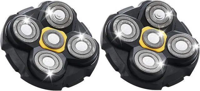 Main image of Shaver Replacement Heads Compatible with Microtouch Titanium Head Shaver, for Bald Men 2 Pack