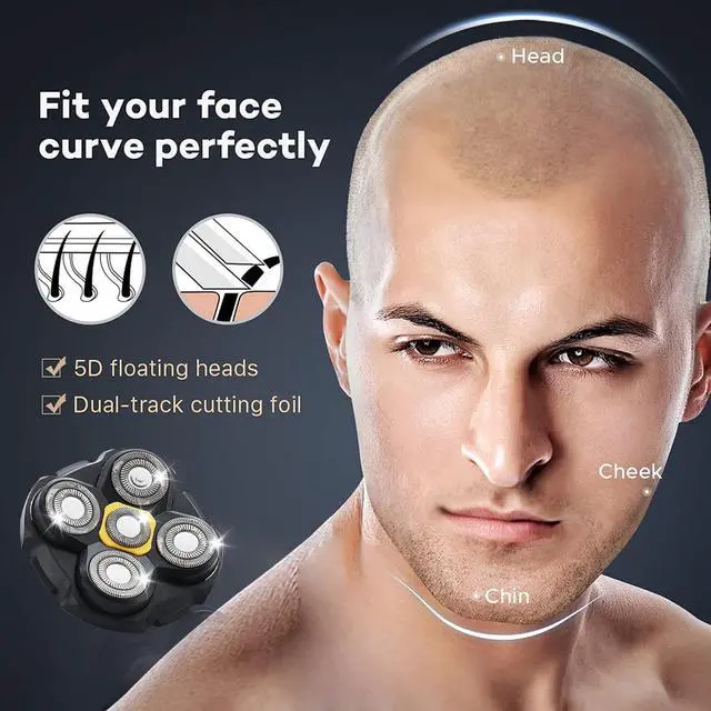 Alt view image 3 of 7 - Shaver Replacement Heads Compatible with Microtouch Titanium Head Shaver, for Bald Men 3 Pack