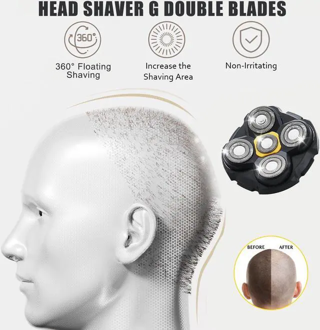 Alt view image 4 of 7 - Shaver Replacement Heads Compatible with Microtouch Titanium Head Shaver, for Bald Men 3 Pack