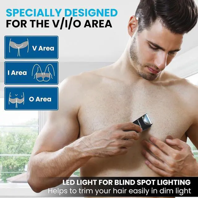 Alt view image 6 of 6 - SoftKare Groin Hair Trimmer for Men - Safe Ball Shaver, Replaceable Ceramic Blade Heads & Charging Base, Electric Body Groomer with Light Power Display, Waterproof Wet / Dry Use Male Razor Black