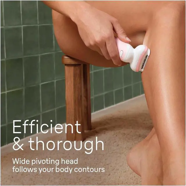 Alt view image 4 of 6 - Braun Epilator Silk-épil 9, Hair Removal Device, Women Shaver & Trimmer, Pivoting Head, Wet and Dry Epilator, includes Shaver Head and Trimmer Comb, SES9-030