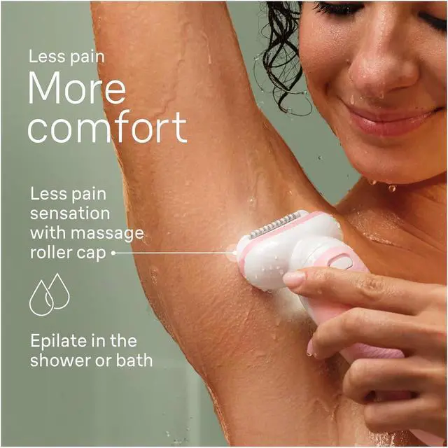 Alt view image 6 of 6 - Braun Epilator Silk-épil 9, Hair Removal Device, Women Shaver & Trimmer, Pivoting Head, Wet and Dry Epilator, includes Shaver Head and Trimmer Comb, SES9-030