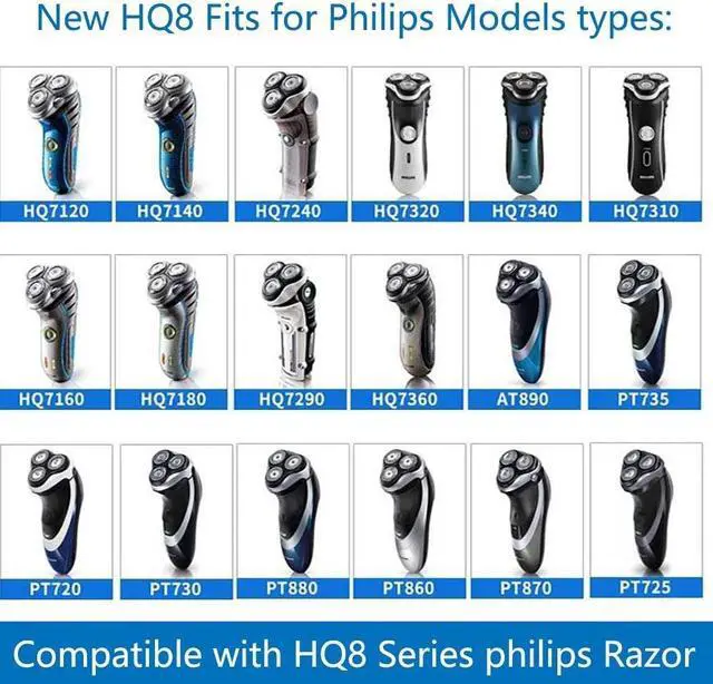 Alt view image 6 of 6 - HQ8 Replacement Heads for HQ8 Shaver (9-pc Pack)