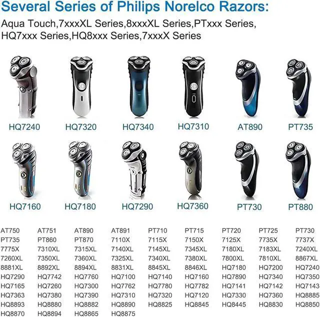 Alt view image 2 of 7 - HQ8 Replacement Heads for Aquatec Shavers, 7310xl hq8 replacement blades
