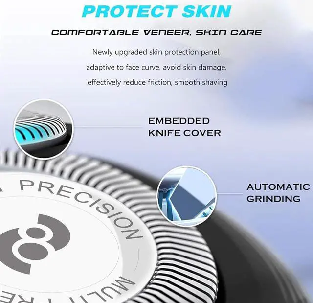 Alt view image 3 of 7 - HQ8 Replacement Heads for Aquatec Shavers, 7310xl hq8 replacement blades