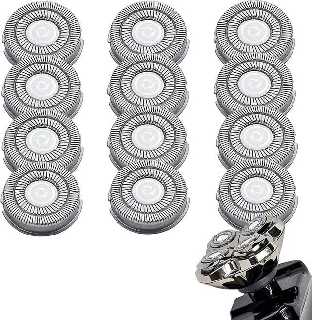 Main image of 12Pcs Shaver Replacement Blades, Compatible with Skull Pitbull Shaver Gold/Silver/Platinum PRO, Super Close Shaving Heads.