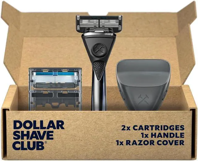Main image of Dollar Shave Club | Heavy Metal Shave Kit | Heavy-Duty Razor Handle, 6 Blade Razor Blade Refills, and Razor Cover | Precision Razor Shave Kit, Shaving Kit, Grooming Kit, Razor Set