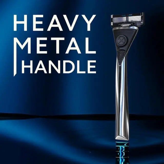Alt view image 2 of 7 - Dollar Shave Club | Heavy Metal Shave Kit | Heavy-Duty Razor Handle, 6 Blade Razor Blade Refills, and Razor Cover | Precision Razor Shave Kit, Shaving Kit, Grooming Kit, Razor Set